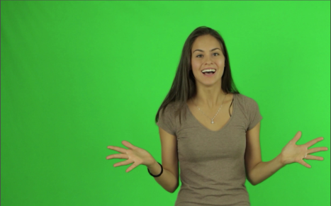 Lady with Green Screen